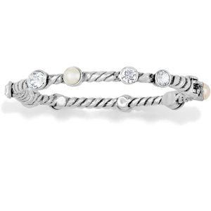 This silver Brighton bangle bracelet features a nice mix of crystals and pearls